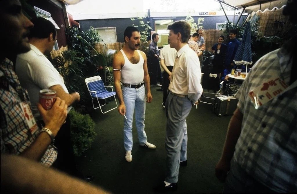 Freddie Mercury and David Bowie (1985)