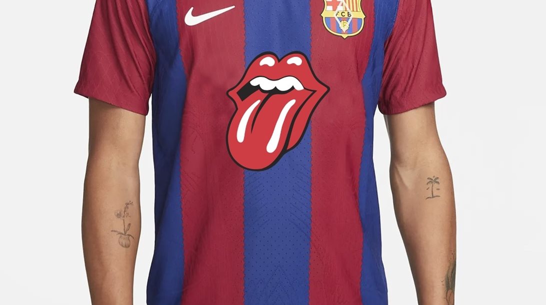Το λογότυπο των Rolling Stones 👅 στη φανέλα της Barcelona!
